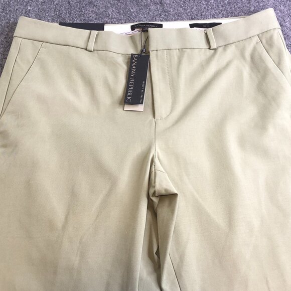 Banana Republic Womens 14 Avery Pants Green Mid Rise Straight Ankle Preppy - Picture 1 of 13